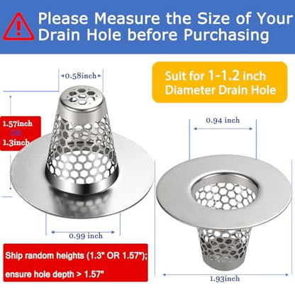 Bathroom Sink Drain Strainers for 1.1"-1.25" Depth Than 1.6" Drain Hole Catcher for Bathroom Sink,Laundry, Utility, RV Sink.Small Conical Bathroom Sink Strainer Basket - size: 0.94 inch Mouth Wide