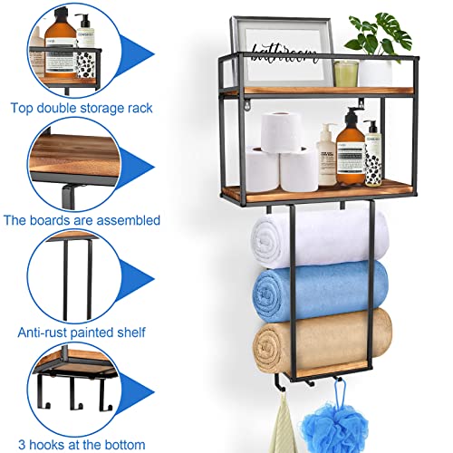 Towel Rack Wall Mounted - Space-Saving Design for Small Bathrooms | Versatile Organizer for Towels, Blankets, and More - Ideal for RVs and Hotels