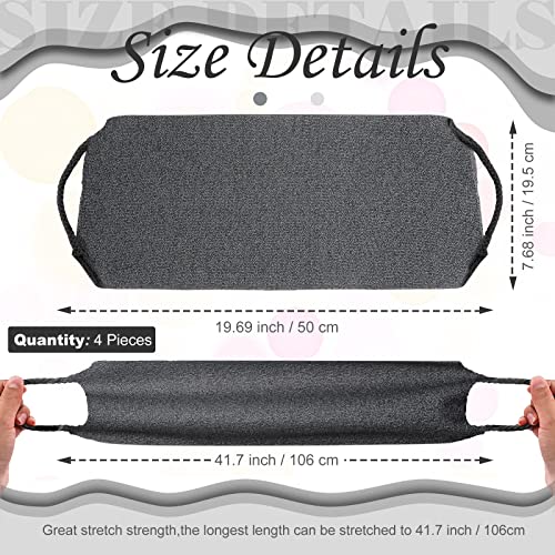 Moukeren Exfoliating Back Scrubber with Handles 4 Pack Nylon Back Exfoliator Extended Length Washers Scrubbers Stretchable Pull Strap Exfoliating Washcloth(Grey, Cream White) - color: Grey, Cream White