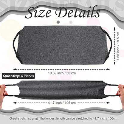 Moukeren Exfoliating Back Scrubber with Handles 4 Pack Nylon Back Exfoliator Extended Length Washers Scrubbers Stretchable Pull Strap Exfoliating Washcloth(Grey, Cream White) - color: Grey, Cream White