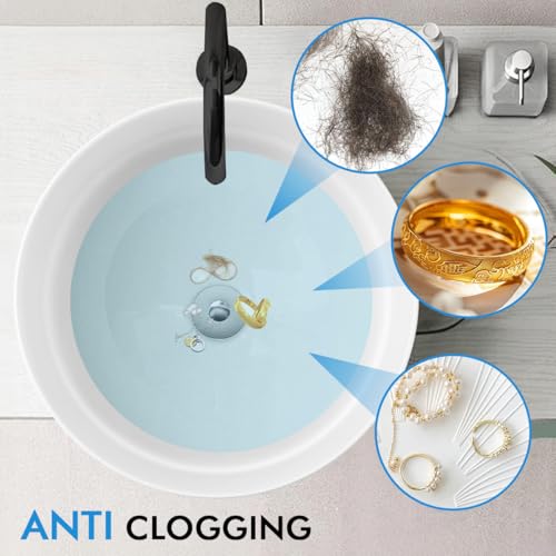 Bathroom Sink Stopper, Pop Up Drain Stopper with Overflow, Premium Metal Chrome and Brass Construction, Easy Installation, No Plumber Required