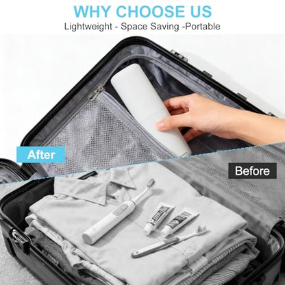Travel Toothbrush and Toothpaste Case, 2 in 1 Gray Toothbrush Holder and Rinse Cup, Large Capacity Toothbrush Cup with Cover, Portable Toothbrush Holder for Traveling, Camping, Trip - 2PCS - color: Gray