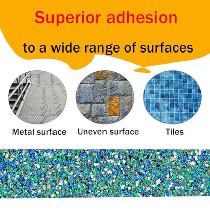 Pool Rubber Grip Tape 4" x 16.5ft -Blue Anti Slip Tape, Step Grips for Pool Sides, Showers, Bathroom,Stairs Outdoor, and Wet Areas (4inches X 16.5feet) - size: 4inches X 16.5feet