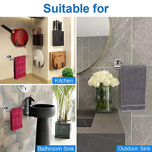 TocTen Hand Towel Holder/Towel Ring - Thicken SUS304 Stainless Steel Bathroom Hand Towel Bar, 9Inch Heavy Duty Wall Mounted Towel Rack Hanger (Polished Chrome) - color: Chrome, size: 9 In-Round