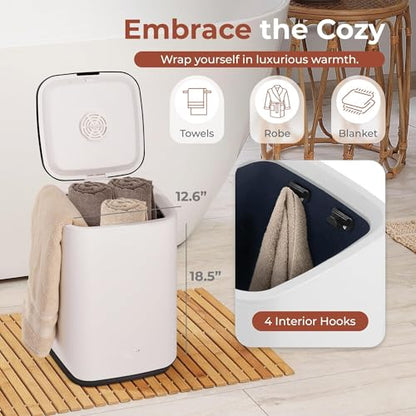 Bucket-23L Capacity Hot Warmer with Timer Function, Fits Up to Two Oversized Towels for Bathroom(Black) - color: Black