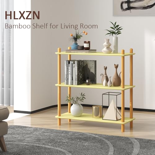 3-Tier Bamboo Freestanding Shelf Unit, Versatile Open Shelf Display - size: 31.5''W 3-tier