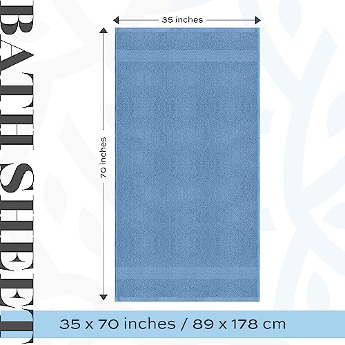 White Classic Luxury Soft Bath Sheet Towels - 650 GSM Cotton Luxury Bath Towels Extra Large 35x70 | Highly Absorbent and Quick Dry | Hotel Quality Extra Large Bath Towels Oversized, Light Blue, 2 Pack - color: 14: Light Blue