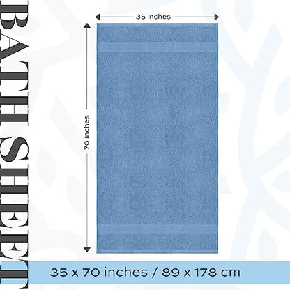 White Classic Luxury Soft Bath Sheet Towels - 650 GSM Cotton Luxury Bath Towels Extra Large 35x70 | Highly Absorbent and Quick Dry | Hotel Quality Extra Large Bath Towels Oversized, Light Blue, 2 Pack - color: 14: Light Blue