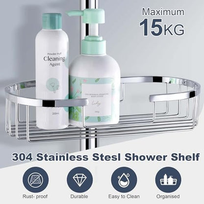 SonTiy Retrofit Shower System with Shelf, 12 Inch Stainless Steel Rain Shower Head with Handheld Sprayer, Shower Set with Slide Bar, Hose, Holder and Brass Diverter, 1.8 GPM, Chrome - color: Chrome, style: 1.8 Gallons Per Minute-Square