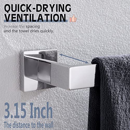 KOKOSIRI 16-Inch Single Towel Bar, Bathroom Kitchen Towel Holder, Wall Mounted SUS304 Stainless Steel Towel Rack, Polished Chrome, B4003CH-L16 - color: Polished Chrome, size: 16-Inch