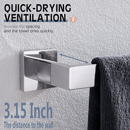 KOKOSIRI 12-Inch Single Towel Bar, Bathroom Kitchen Towel Holder, Wall Mounted SUS304 Stainless Steel Towel Rack, Polished Chrome, B4003CH-L12 - color: Polished Chrome, size: 12-Inch