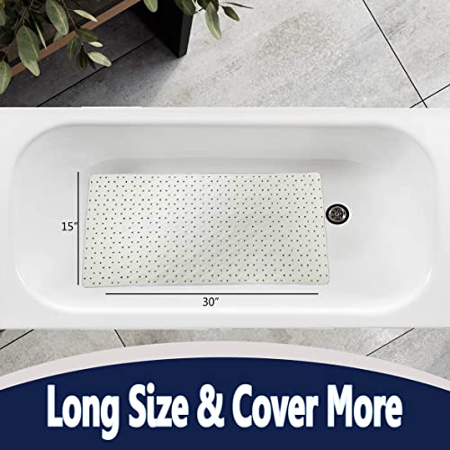 SafeLand- Non-Slip Bath, Shower, Tub Mat, TPR Material, Eco-Friendly, Non-PVC, Machine Washable, No Odor, with Powerful Suction Cups and Drain Holes, Tweed (15"x30" Gray) - color: Gray