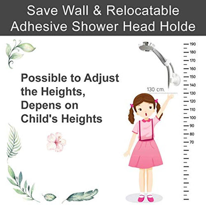 2PCS Shower Head Holder Strong Adhesive 360 Degree Rotatable Adjustable Handheld Shower Wand Holder Wall Mount Bracket for Bathroom