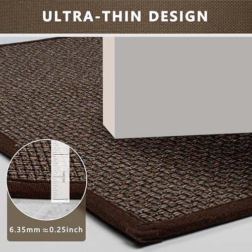 Long Bathroom Rugs Runner Bathroom Mat Quick Dry | Machine Washable Bathroom Rugs Ultra Thin Door Mat, 17" x 47" - color: Black Brown, size: Runner(17"x47")