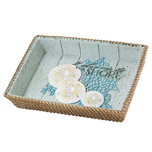 Avanti Linens - Soap Dish, Guest Bathroom Essentials, Coastal Home Decor (Beachcomber Collection) - size: 6.5" x 4.6" x 0.9"