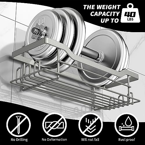 Shower Caddy Shelves Organizer Rack, 3 Pack Shower Caddy with Soap Holder, No Drilling Wall Mounted Self Adhesive Shower Shelves for Inside Shower, Paint Nickel - color: Paint Nickel