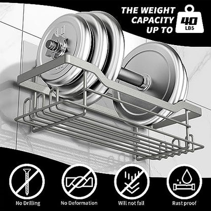 Shower Caddy Shelves Organizer Rack, 3 Pack Shower Caddy with Soap Holder, No Drilling Wall Mounted Self Adhesive Shower Shelves for Inside Shower, Paint Nickel - color: Paint Nickel