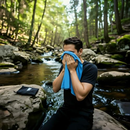 S Size Camping Towel Microfiber Quick Dry Lightweight for Men Women Travel Face Hand Neck Arm Hiking Riding Running Tennis Gym Fitness Sweat Towels(Blue, 2 Pack S) - color: Blue, size: 2 Pack S