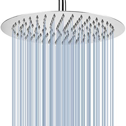 Voolan Rain Shower Head, High Flow Large Rainfall Showerhead Made of All Metal Stainless Steel, Waterfall Body Covering, Universal Wall and Ceiling Mount (12 Inch, Chrome) - color: Chrome, size: 12 Inch