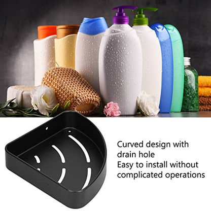 Shower Shelf Wall Mounted Triangular Corner Shelves Storage Rack Organizer for Home Bathroom Rest Room Black Aluminum Alloy Rust Proof Durable