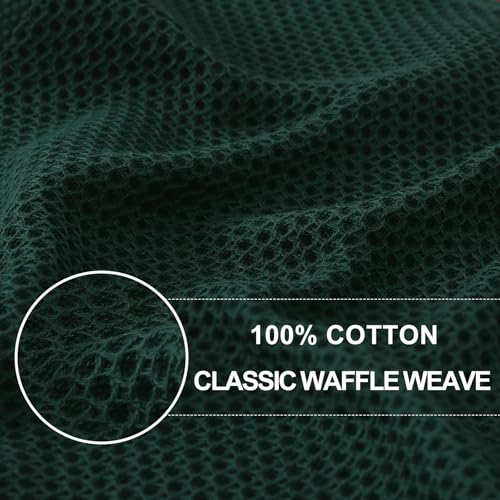 Homaxy 100% Cotton Waffle Weave Kitchen Dish Cloths, 9-Pack, Blackish Green | Ultra Soft Absorbent Dish Towels, Quick Drying Dish Rags with Hanging Loop, 12 x 12 Inches - color: Blackish Green, size: 12 x 12 - 9 Pack