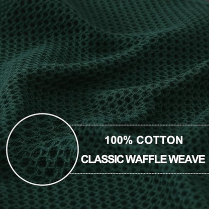 Homaxy 100% Cotton Waffle Weave Kitchen Dish Cloths, 9-Pack, Blackish Green | Ultra Soft Absorbent Dish Towels, Quick Drying Dish Rags with Hanging Loop, 12 x 12 Inches - color: Blackish Green, size: 12 x 12 - 9 Pack