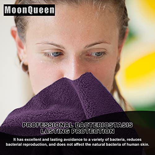 MOONQUEEN Microfiber Facial Cloths Fast Drying Washcloth 12 Pack - Premium Soft Makeup Remover Cloths - Grape Purple - color: Grape Purple, size: 12x12 Inch (Pack of 12)