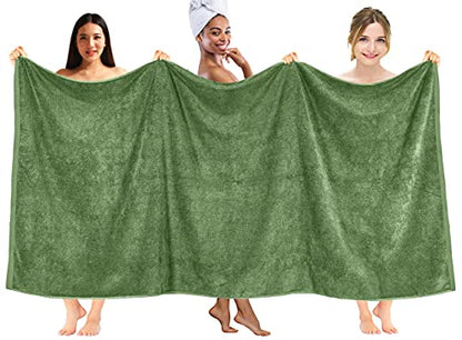 DAN RIVER Pack of 1 Jumbo Bath Sheet 40x80 Inches, Extra Large Quick Dry Bath Towels for Bathroom, Soft Absorbent Towels - Sage Green - color: Sage Green