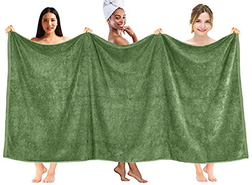 DAN RIVER Pack of 1 Jumbo Bath Sheet 40x80 Inches, Extra Large Quick Dry Bath Towels for Bathroom, Soft Absorbent Towels - Sage Green - color: Sage Green