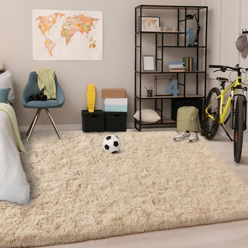 Chicrug Soft Area Rugs for Bedroom Living Room Plush Fluffy Rug 3x5 Feet, Shag Furry Area Rug Carpet Non Shedding for Nursery Children Kids Girls Room Home Decorative, Camel | Shag Furry Area Rug Carpet Non Shedding for Nursery Children Kids Girls Room Ho