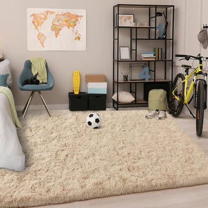 Chicrug Soft Area Rugs for Bedroom Living Room Plush Fluffy Rug 3x5 Feet, Shag Furry Area Rug Carpet Non Shedding for Nursery Children Kids Girls Room Home Decorative, Camel | Shag Furry Area Rug Carpet Non Shedding for Nursery Children Kids Girls Room Ho