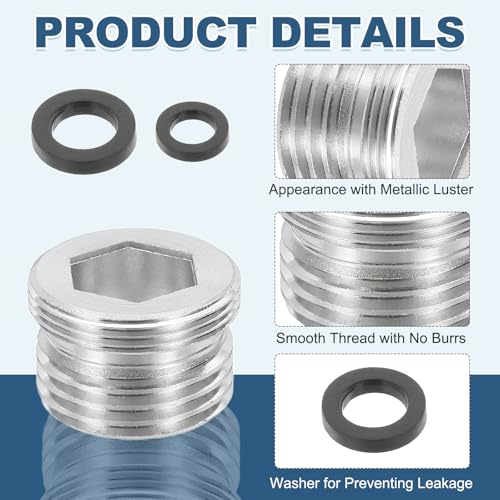 uxcell Faucet Aerator Adapter, 1/2" Male to M22 Male with Washer, 15mm Length - size: 1/2" Male to M22 Male, 15mm Length