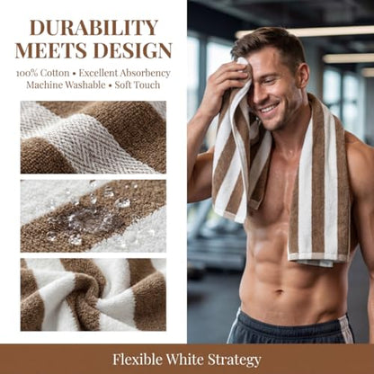Premium 5-Piece Bath Towel Set | 100% Microfiber Ultra Soft & Quick Dry | Large Bath Towels, Hand Towels & Washcloths for Bathroom, Spa, Gym, | 1 Bath, 2 Hand, 2 Washcloths | Brown - color: Brown, size: 5 Pcs