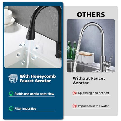 Kitchen Faucet Head Replacement 2 Modes with 12 Adapters, Pull Down Spray Head for Kitchen Faucet, Kitchen Sink Sprayer Replacement Compatible with Moen, American Standard, Kohler Faucets - color: Matte Black-1