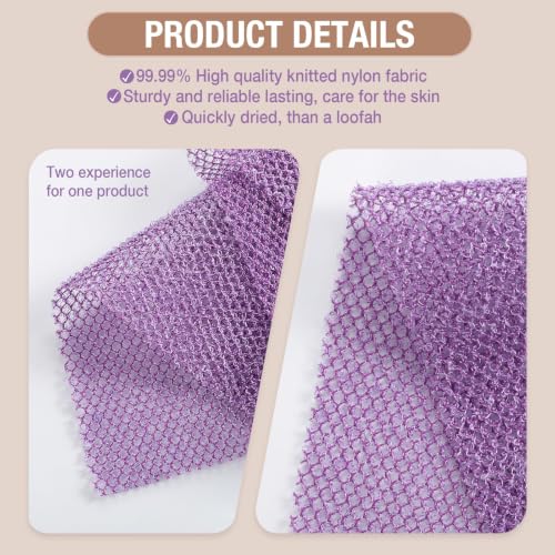 African Net Sponge 6Pcs Multi Color Spa Exfoliating Body Scrub | Fast Drying African Bath Net, Gentle Exfoliating Scrub for Full Body & Back Spa Shower - color: Black,white,blue