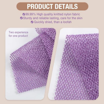 African Net Sponge 6Pcs Multi Color Spa Exfoliating Body Scrub | Fast Drying African Bath Net, Gentle Exfoliating Scrub for Full Body & Back Spa Shower - color: Green, Pink, Yellow