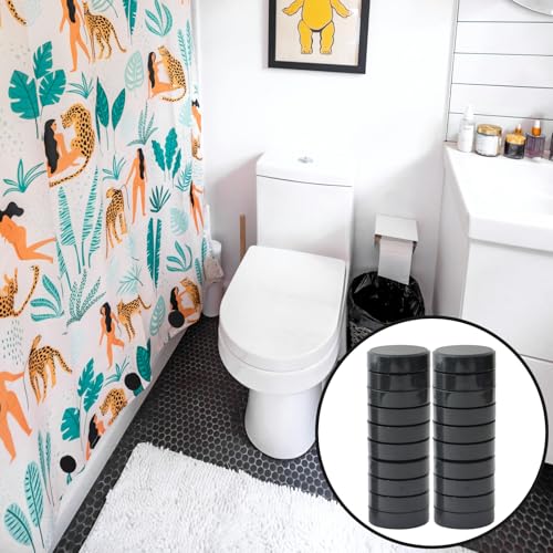 ZYNERY 18 Pcs Shower Curtain Weights, Shower Magnets for Curtain Liner, Shower Curtain Magnets Weights, Magnetic Shower Curtain Weights Bottom, Weights for Outdoor Curtains Flag Tablecloth (Black) - color: Black