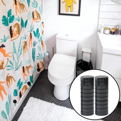 ZYNERY 18 Pcs Shower Curtain Weights, Shower Magnets for Curtain Liner, Shower Curtain Magnets Weights, Magnetic Shower Curtain Weights Bottom, Weights for Outdoor Curtains Flag Tablecloth (Black) - color: Black