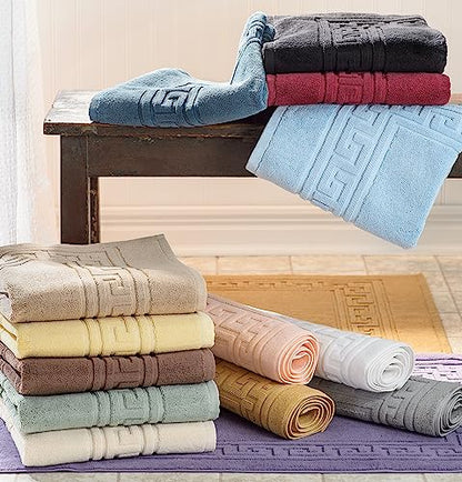 Superior Hotel & Spa Quality Bath Mat Set of 2, Made of Long-Staple Combed Cotton, Durable and Washable Bathroom Mat 2-Pack - Toast, 22" x 35" each - color: Toast, size: 22" x 35" (Set of 2)