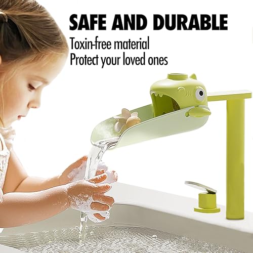 2 Pack Faucet Extender for Toddlers Universal Sink Extension with Water Wheel to Kids Fun Hand Washing Temperature Sensitive Orange Green - color: Orange Green