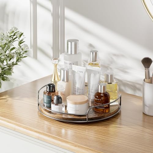 LAMU 10'' Lazy Susan Organizer, Wooden Lazy Susan Turntable for Cabinet, Table Top, Kitchen, Pantry, Bathroom Countertop Organizer, 1 Pack - size: 10in 1 Pack
