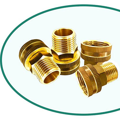 YOUHO Garden Hose Adapter Brass 3/4 GHT Female x 1/2 NPT Male Connector, GHT to NPT Adapter Brass Fitting, Garden Hose to Pipe Fittings Connect, Garden Pipe Joint Extension Repair Fitting - size: 1/2NPT(M) to 3/4 GHT(F)1pcs