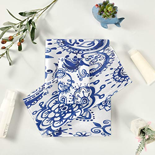 ALAZA Towels Set of 3 Blue Paisley Hand Towel Bath Towel Washcloth Soft Thin Face Guest Towel Kitchen Tea Dish Towels Bathroom Decorations Housewarming Gifts - color: Multi02