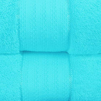 GLAMBURG 700 GSM Premium Oversized Extra Large Cotton 2 Pack Bath Sheet 35x70-100% Combed Cotton - Luxury Hotel & Spa Quality - Durable Ultra Soft Highly Absorbent - Turquoise Blue - color: Turquoise Blue, size: 2 Pack 700 GSM Bathsheet
