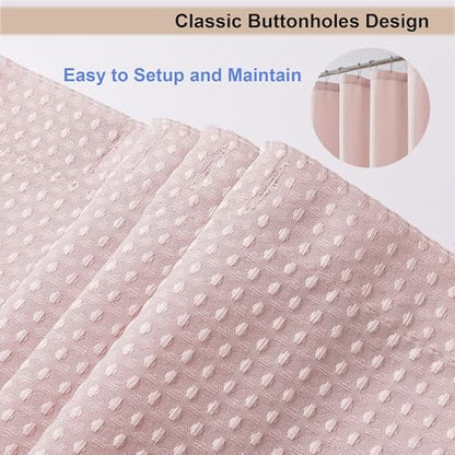 Blush Shower Curtain, Stall Small Waffle Weave Heavy Fabric Shower Curtains for Narrow Size Bathroom, Waterproof Soft Hotel Spa Luxury Bath Curtain Set, Machine Washable, Blush, 36x72 Inch - color: Blush, size: 36"W x 72"L (Pack of 1)
