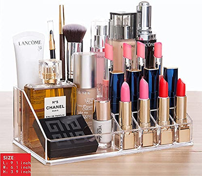 Cq acrylic 3 Pack Clear Makeup Organizer for Vanity,Countertop,Stackable 8 Drawers Cosmetic Storage for Hair Clip,Jewelry,Lipstick,Makeup Brush,Beauty Product Desk and Bathroom Skincare Organizers - size: 8 Drawers