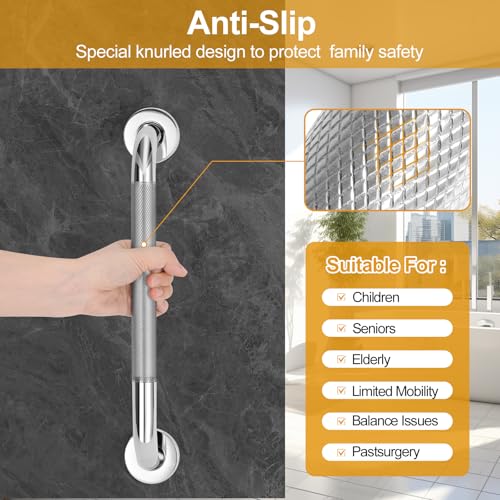 Shower Grab Bars for Bathroom 3 Pack Safety Bath Handle for Senior for Wall | Stainless Steel Anti Slip Grab Bars for Shower, Bath Handle for Elderly, Disabled, Shower Handrails for Bathtub Toilet