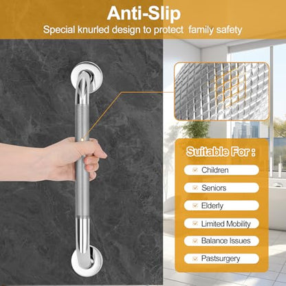 Shower Grab Bars for Bathroom 3 Pack Safety Bath Handle for Senior for Wall | Stainless Steel Anti Slip Grab Bars for Shower, Bath Handle for Elderly, Disabled, Shower Handrails for Bathtub Toilet