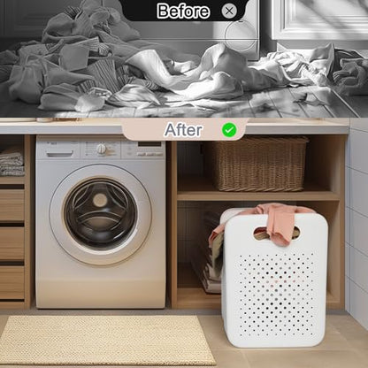Goderewild Large Collapsible Laundry Basket, Space-Saving Wall-Mounted Hamper Organizer for Home, Dorms, RVs, Measures 13" x 9.5" x 17.5" In - size: L