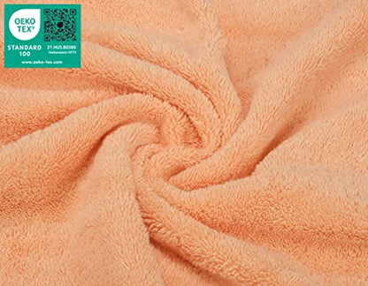 American Soft Linen 100% Cotton Luxury Turkish Towels, 4 PC Washcloth Set | Soft Absorbent Quick Dry OEKO Tex Standard 100 Certificated Durable Machine Washable Premium Hotel Quality - color: Malibu Peach, size: 13"x13"